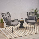 Modern Aesthetic Outdoor Rattan Accent Chair With Metal Legs by HouseOfZazla
