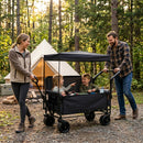 Folding Wagon Cart with Bench Seat & Canopy, 500lbs Capacity