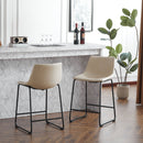 Vintage Style Armless Industrial Counter Stool Set of 2