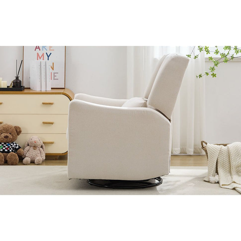 29.5'' Wide Wingback Swivel Rocker Recliner Chair, Glider Rocker Recliner, Rocking Chair Nursery for Living Room Bedroom Apartment,Linen,Beige