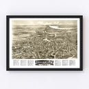 Vintage Map of Amesbury, Massachusetts 1914