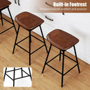 Set of 2 Swivel Barstools Faux Leather Upholstered Backless with Footrest by LJGDeals