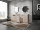 84 Inch Freestanding Bathroom Vanity with Ceramic Sink and Storage Cabinets