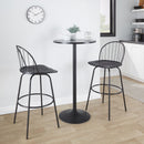 Riley - Claire Farmhouse Fixed Height Barstool With Swivel With Round Footrest (Set of 2) by HouseOfZazla