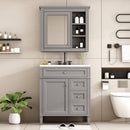 Bathroom Vanity With Top Sink, 2 Doors And 3 Drawers, Freestanding Set With Mirror Cabinet by HouseOfZazla