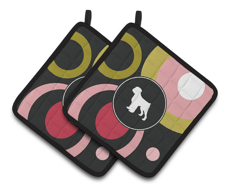 Black Russian Terrier Pot Holders - Set of 2 Decorative Kitchen Helpers | Made in the USA KJ1073PTHD
