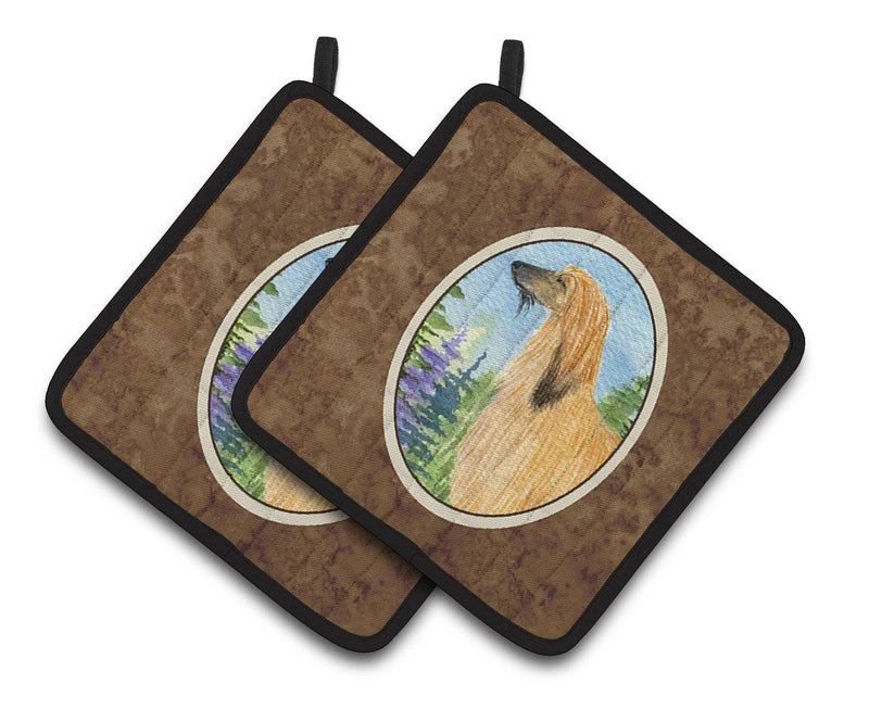 Afghan Hound Pair of Pot Holders SS8220PTHD