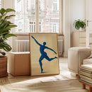 Leaping Figure in Indigo Grace