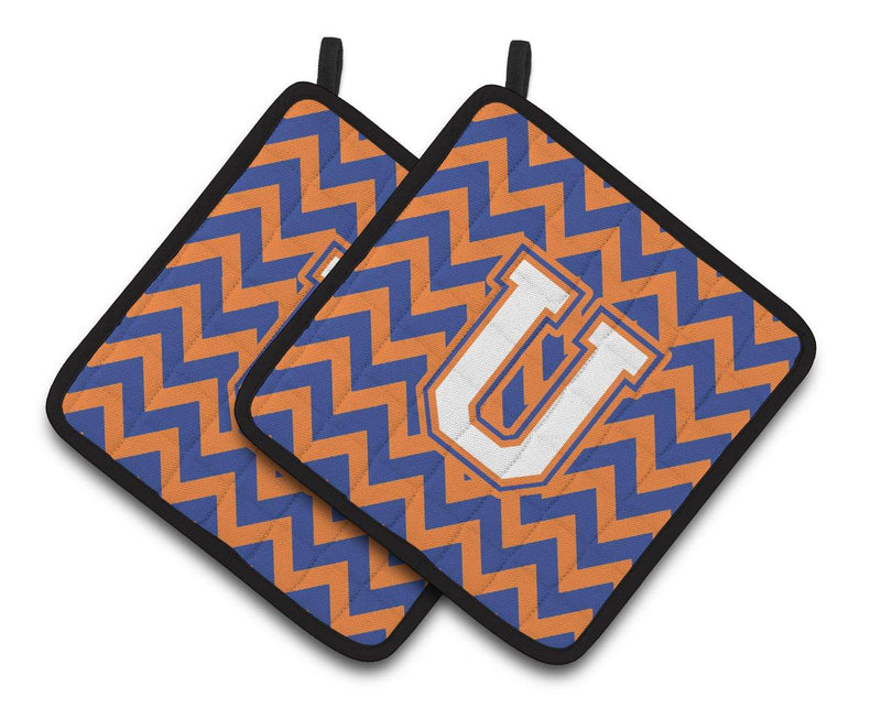 Letter U Chevron Blue and Orange