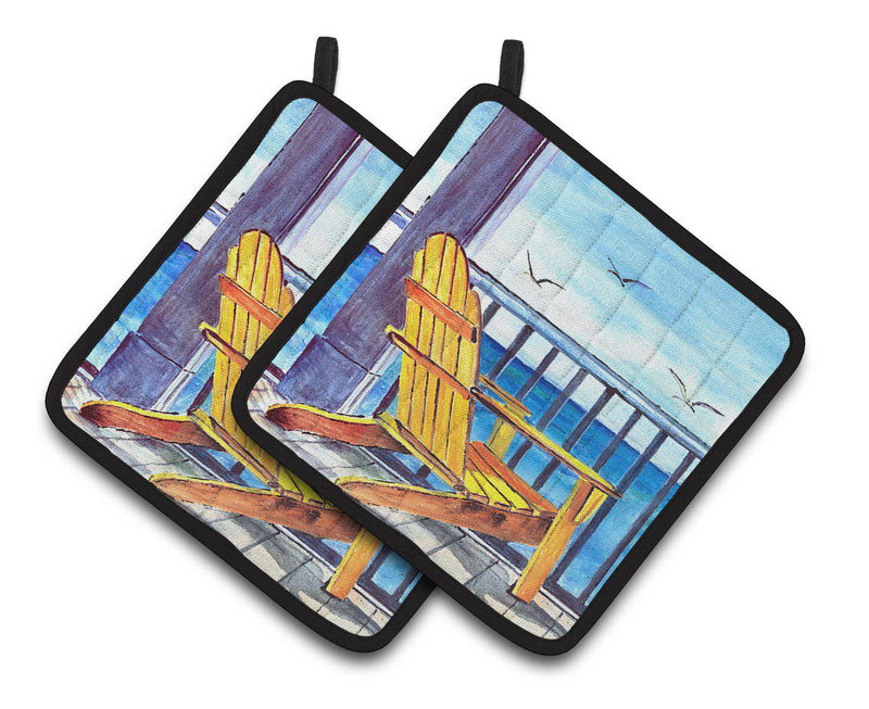 Yellow Adirondack Chair Pair of Pot Holders 8085-1PTHD