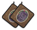 Persian Cat Pot Holder Set of 2 Heat Resistant Quilted Hot Pads 7.5 x 7.5 Inch, Insulated Kitchen Trivets for Cooking & Baking