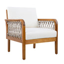 Outdoor Acacia Wood Club Chair with Handwoven Rope (Set of 2) by HouseOfZazla