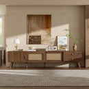 76" Modern Rattan Doors TV Stand
