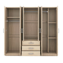 6-Doors Wooden Wardrobe Storage for Bedroom