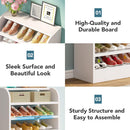 8 Tier Tall Shoe Rack, Wooden Shoe Storage Cabinet, Entryway Organizer - White by HouseOfZazla
