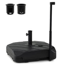 211 LBS Fillable Patio Umbrella Base with Wheels and Telescopic Pull Rod by DirectDeals