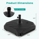 211 LBS Fillable Patio Umbrella Base with Wheels and Telescopic Pull Rod by DirectDeals