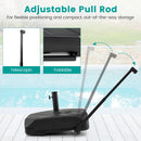 211 LBS Fillable Patio Umbrella Base with Wheels and Telescopic Pull Rod by LJGDeals