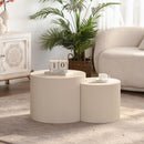 Round Coffee Table Handcrafted Relief Sturdy Pedestal