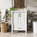 Bathroom Vanity With Ornate French Cylinder Legs, Soft Close Drawer