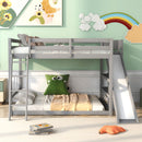 Bunk Bed With Ladder, Slide, And Shelves Pine Wood by Unique Piece Furniture