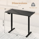 48 Inch x 24 Inch Ergonomic Electric Standing Desk with 3 Memory Settings for Home Office