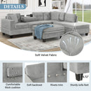 Modern Sectional Sofa With Storage Ottoman, L - Shape Couch With 2 Pillows And Cup Holders by HouseOfZazla