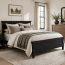 Mid-Century Modern Wood Platform Bed Frame with Headboard by HouseOfZazla