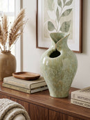 Marble-Look Stool - 18.5-Inch Accent Table