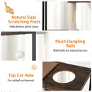 52 Inch Tall Wooden Cat Tree Metal Frame with 2 Condos and Cushions-Coffee by LJGDeals