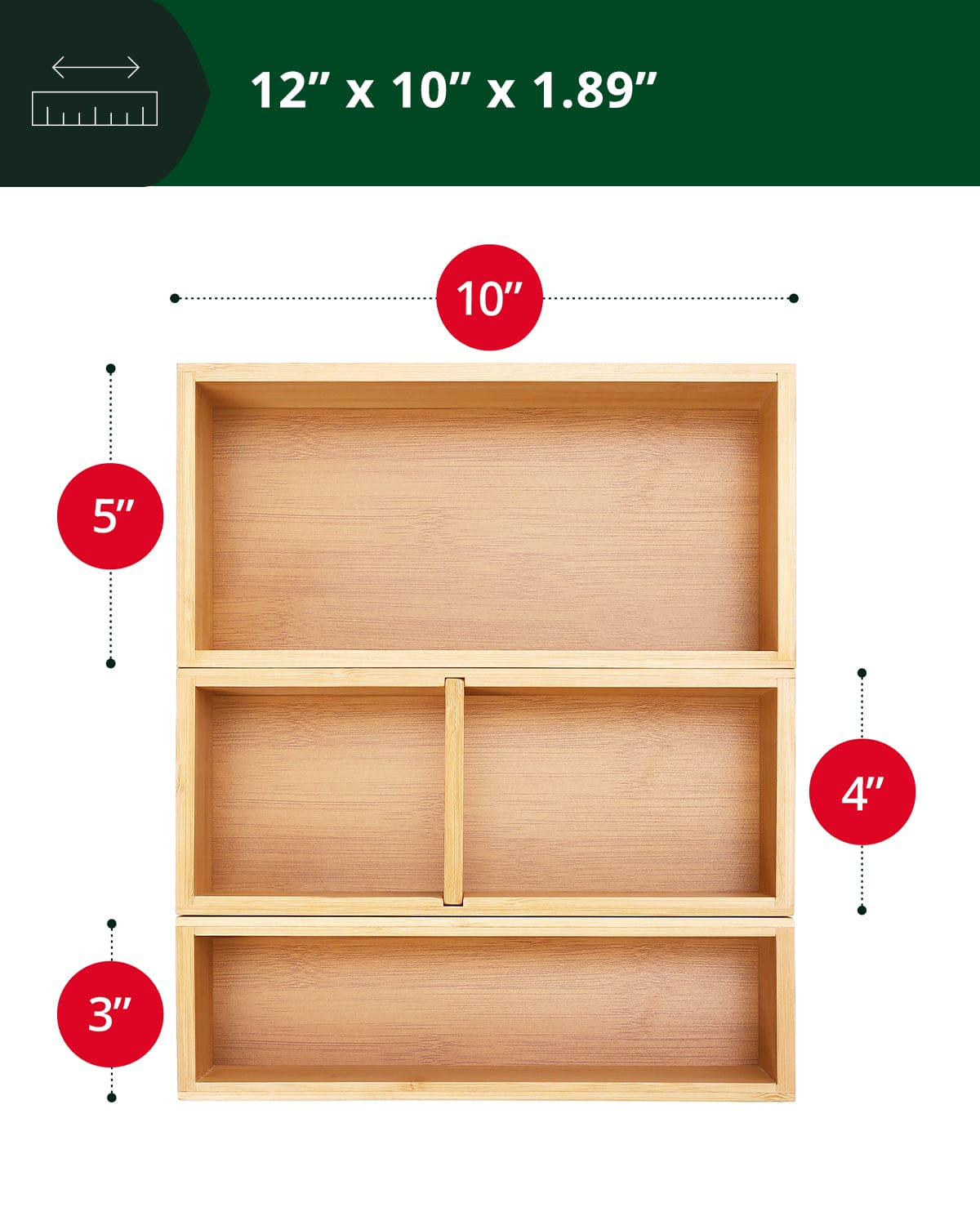 Storage Box Set of 3, Natural, photo 2 of 8