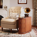 3 Drawer End Table, Semi Oval For Living Classic Accent Furniture - Walnut by HouseOfZazla