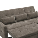 2-in-1 Sofa 82' Three-Seater with Sofa Bed and Reversible Recliner, Dark Grey Chenille