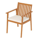 2 Pieces Patio Dining Chairs Outdoor Acacia Wood Chairs with Removable Padded Cushion by LJGDeals
