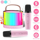 Mini Karaoke Machine With 2 Wireless Microphones Portable Karaoke Set for Kids Adults with RGB Lights Magic Sounds Echo Effect Gift for Boys Girls