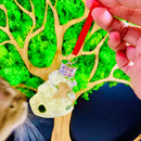 Live Moss Ball Aqua Plant Pet Ornament with Natural Yellow Citrine