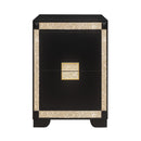 Lively - Nightstand With Glitter Detail And Thick Bar Handle Hardware - Black by HouseOfZazla
