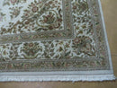 8' X 10' Handmade Chinese Floral Oriental Wool Silk Accent Rug Ivory Organic