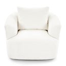 360° Swivel Barrel Sofa Chair With Throw Pillow, Upholstered Accent Chair by HouseOfZazla