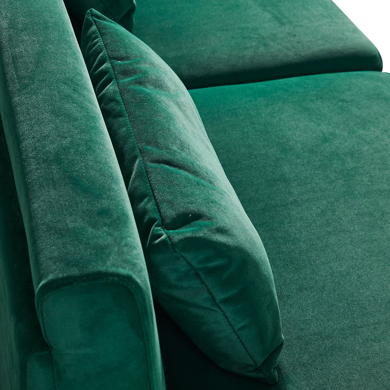 85.44" Modern Velvet Couch with Gold Legs,Upholstered Sofa for Living Room