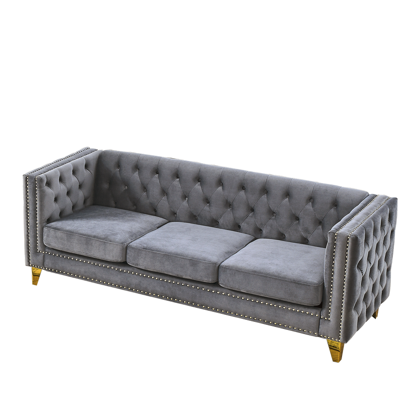 3-seater + 2-seater Combination sofa.GREY VELVET