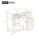 Bathroom Vanity With Ceramic Sink, Soft-Close Doors, 4 Storage Drawers - Blue by HouseOfZazla