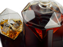 Diamond Whiskey and Wine Decanter, 750ml With 4 Diamond Glasses