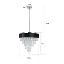 18-inch Modern Crystal Chandelier with Black Velvet Shade