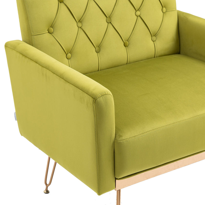 Accent Chair, leisure single sofa with Rose Golden feet