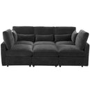 Modern Modular U-Shaped Sofa Bed With Movable Ottoman, USB Ports, Phone Holder by HouseOfZazla