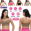 Women Strap Sport Bras Padded StrappyÊCrop Square Neck Low Impact Bras SexyÊFitnessÊTank Tops with Removable Pads Flat Straps for Gym Yoga Workout Run