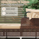 Outdoor Daybed with Retractable Canopy PE Wicker Rattan Patio Lounger