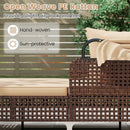 Outdoor Daybed with Retractable Canopy PE Wicker Rattan Patio Lounger by LJGDeals