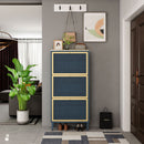 Modern Rattan 3 Door Shoe Rack Cabinet For Entryway by Unique Piece Furniture